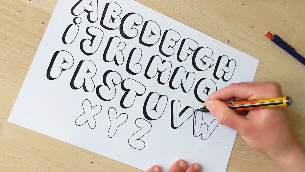 How To Draw Bubble Letters (EASY) Step By Step Tutorial