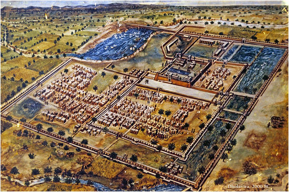 The planned city of Dholavira around 4000 years ago, one of the great ...