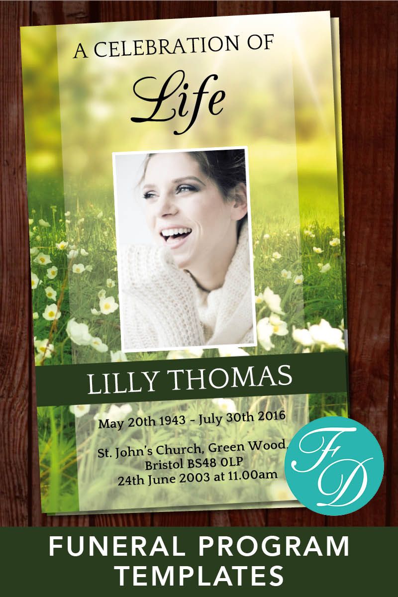 Free Printable Celebration Of Life Program Template