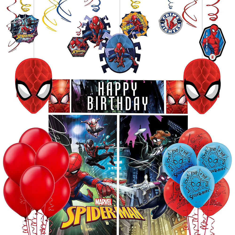 Ultimate Spider-Man Party Decorating Supplies Pack - Kit Includes Swirl ...