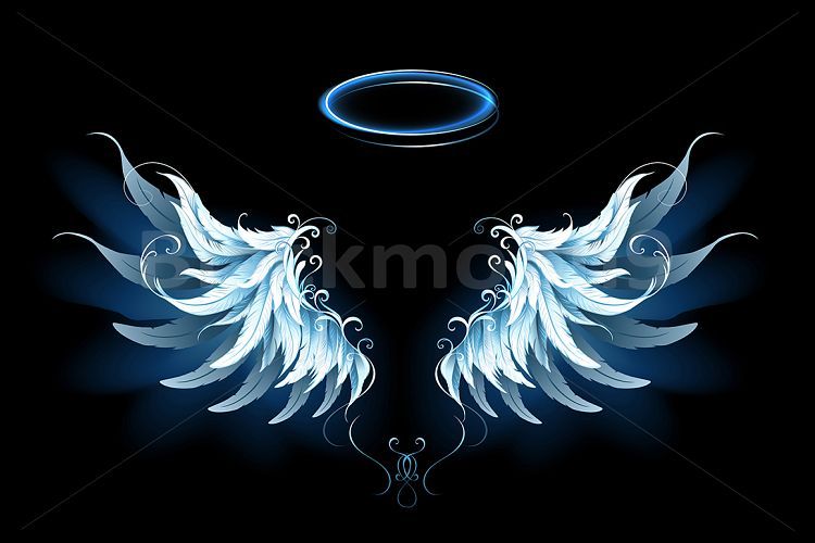 Blue Angel Wings 46551 Illustrations Design Bundles Angel Wings Vector Angel Wings Art Angel Wings Painting