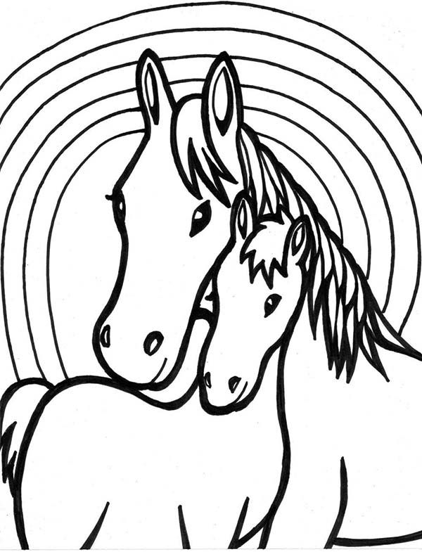 2 Horses Next To Each Other Coloring Pages - DouglasaxMcgee