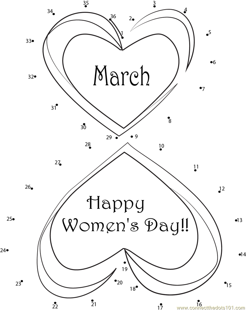 Happy International Women's Day dot to dot printable worksheet in 2024 ...