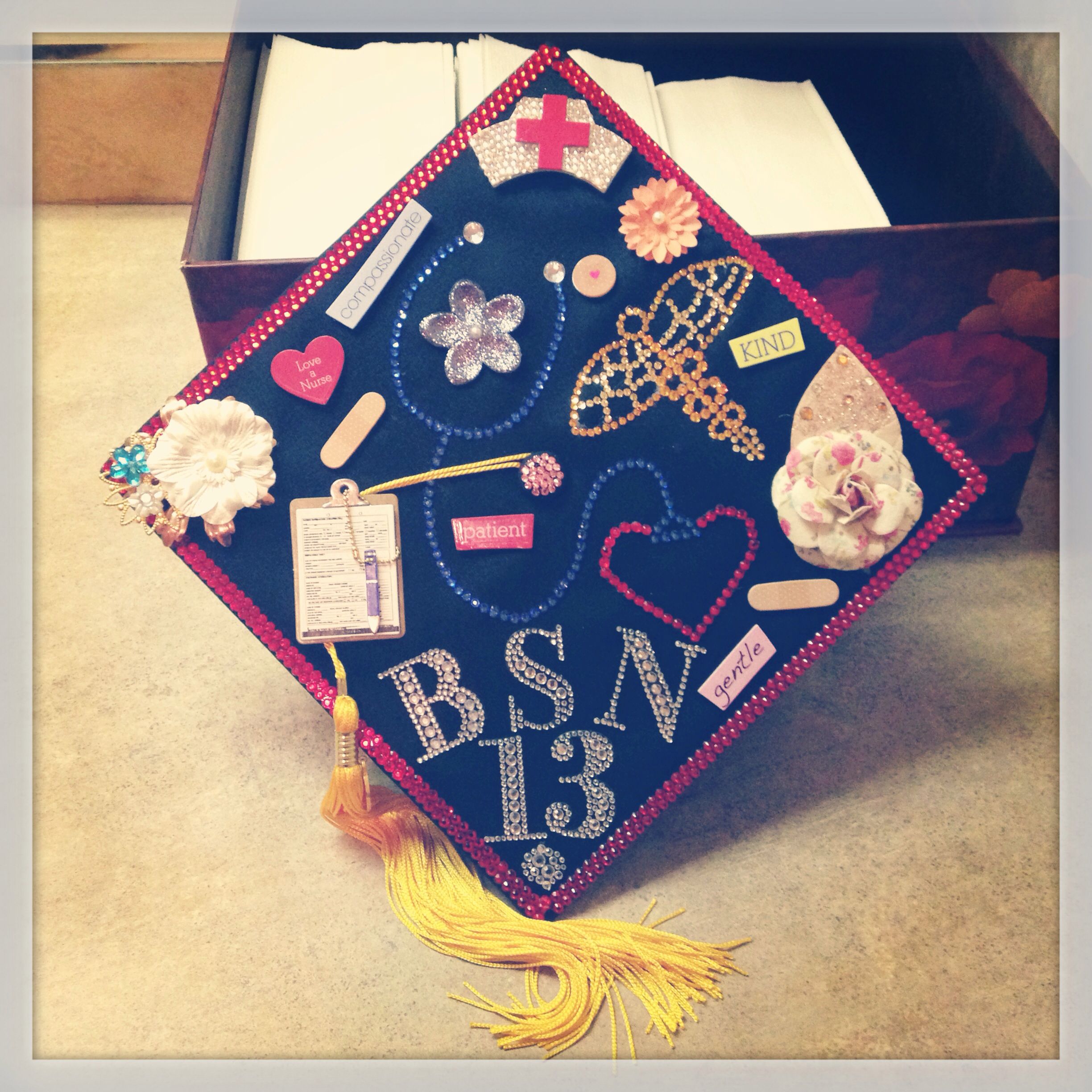 This is my graduation cap and this is the fruit of hard labor...my OCD ...