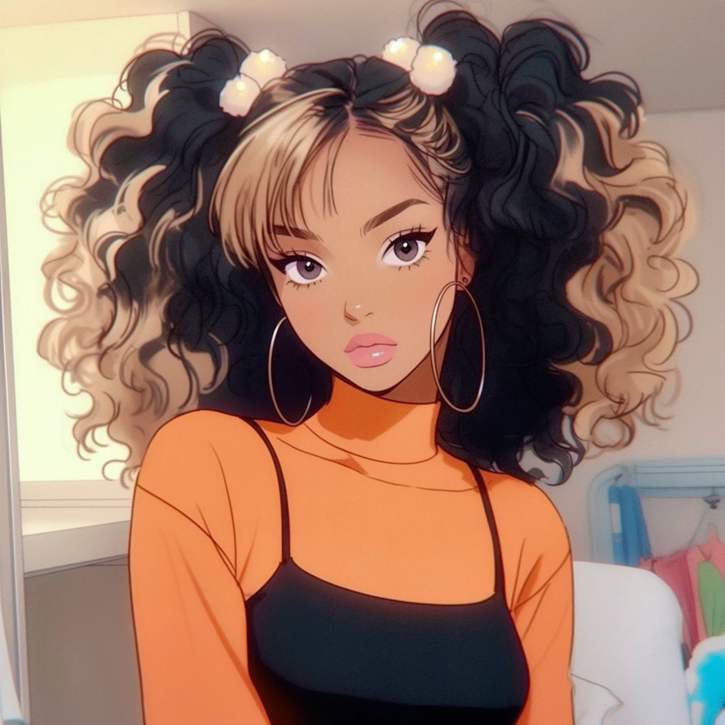 Anime curly hair pfp in 2024 | Anime curly hair, Black love art, Black ...