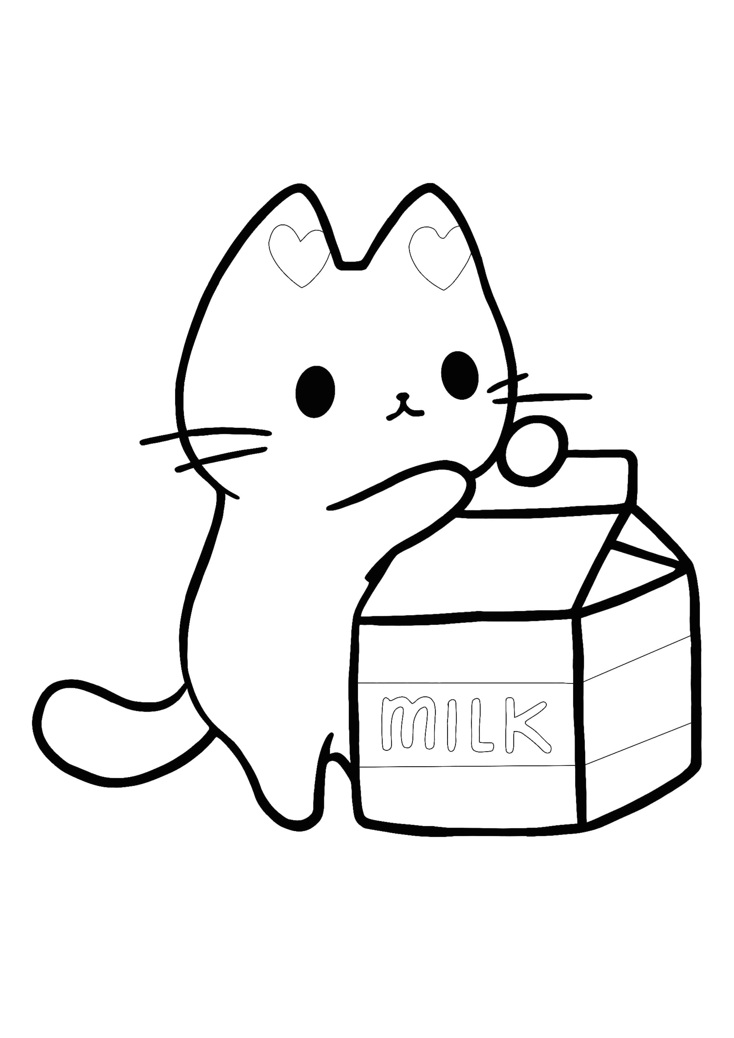 Kawaii Kitten coloring page | Kawaii tegninger, Kawaii, Tegning