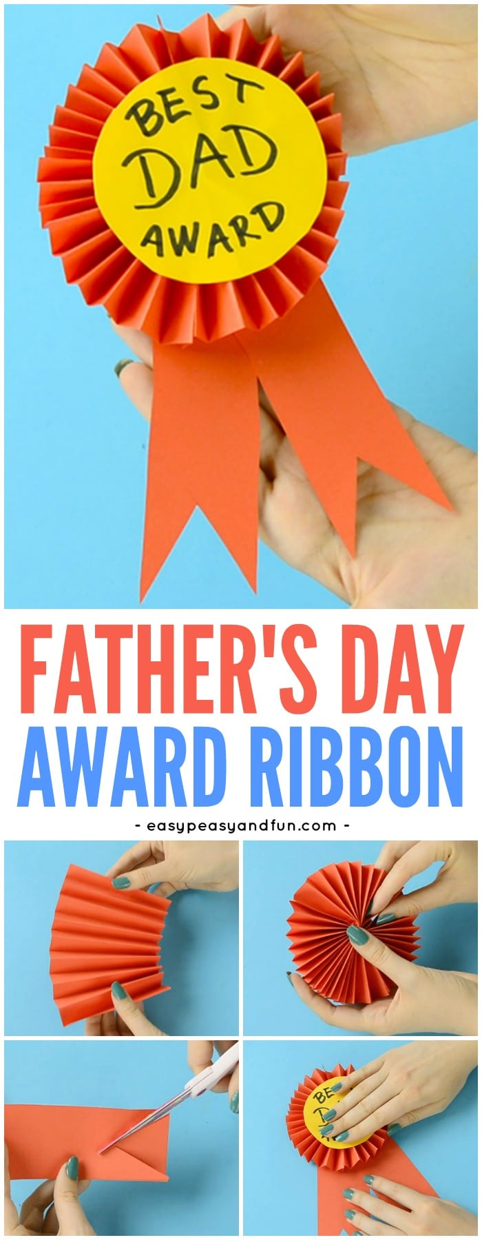 DIY Paper Award Ribbon - Father's Day Craft Idea | Easy fathers day ...