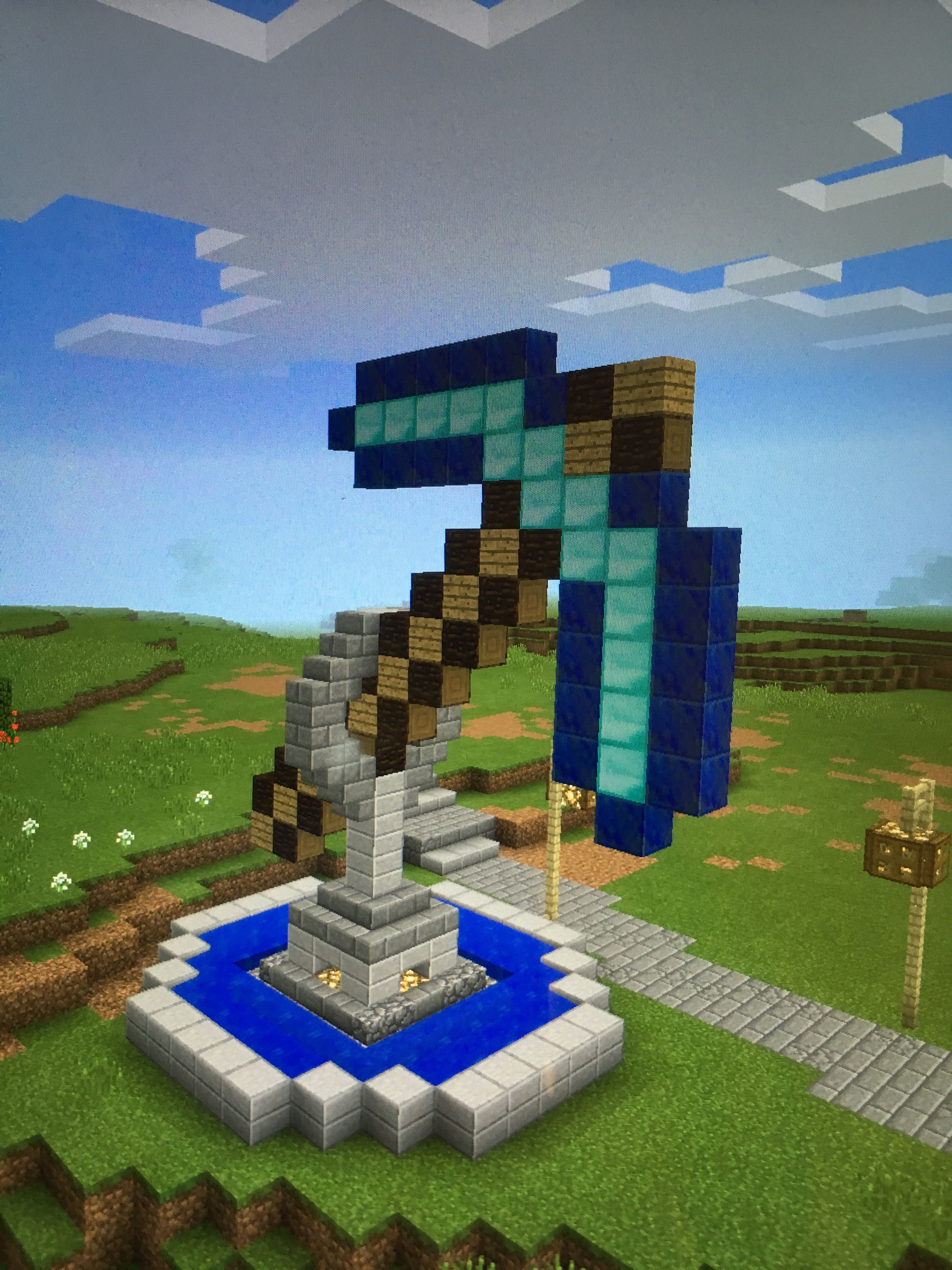 Giant pickaxe statue minecraft map – Artofit