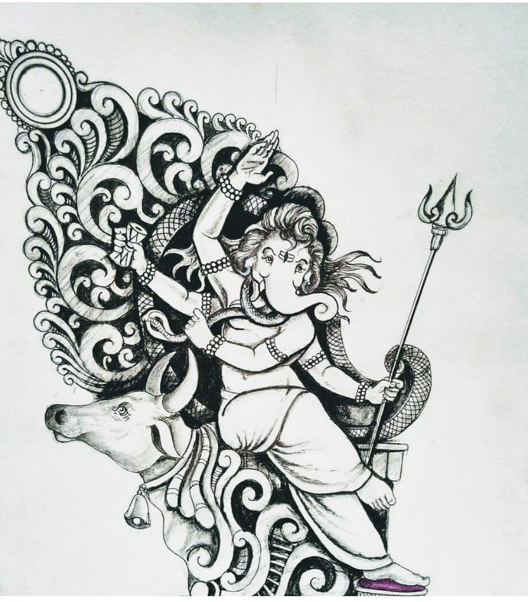 Ganpati Ganesh | Ganesha drawing, Ganesha art, Ganesha sketch