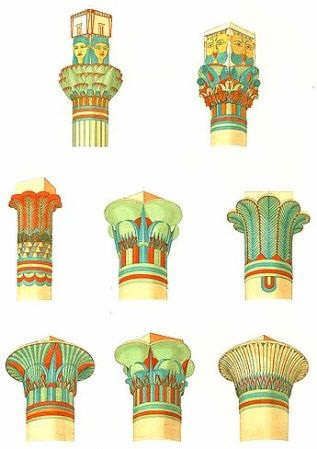 Pictures of the Lotus decorating the capitals of Egyptian Pillars ...