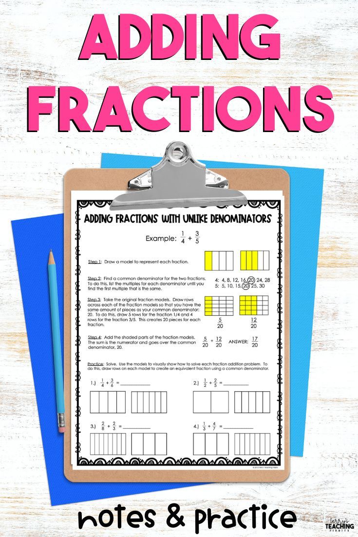 Adding And Subtracting Fractions With Models Worksheet