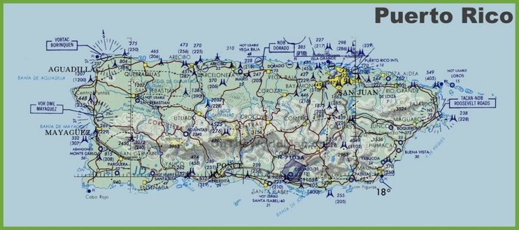 a map of puerto rico with all the roads