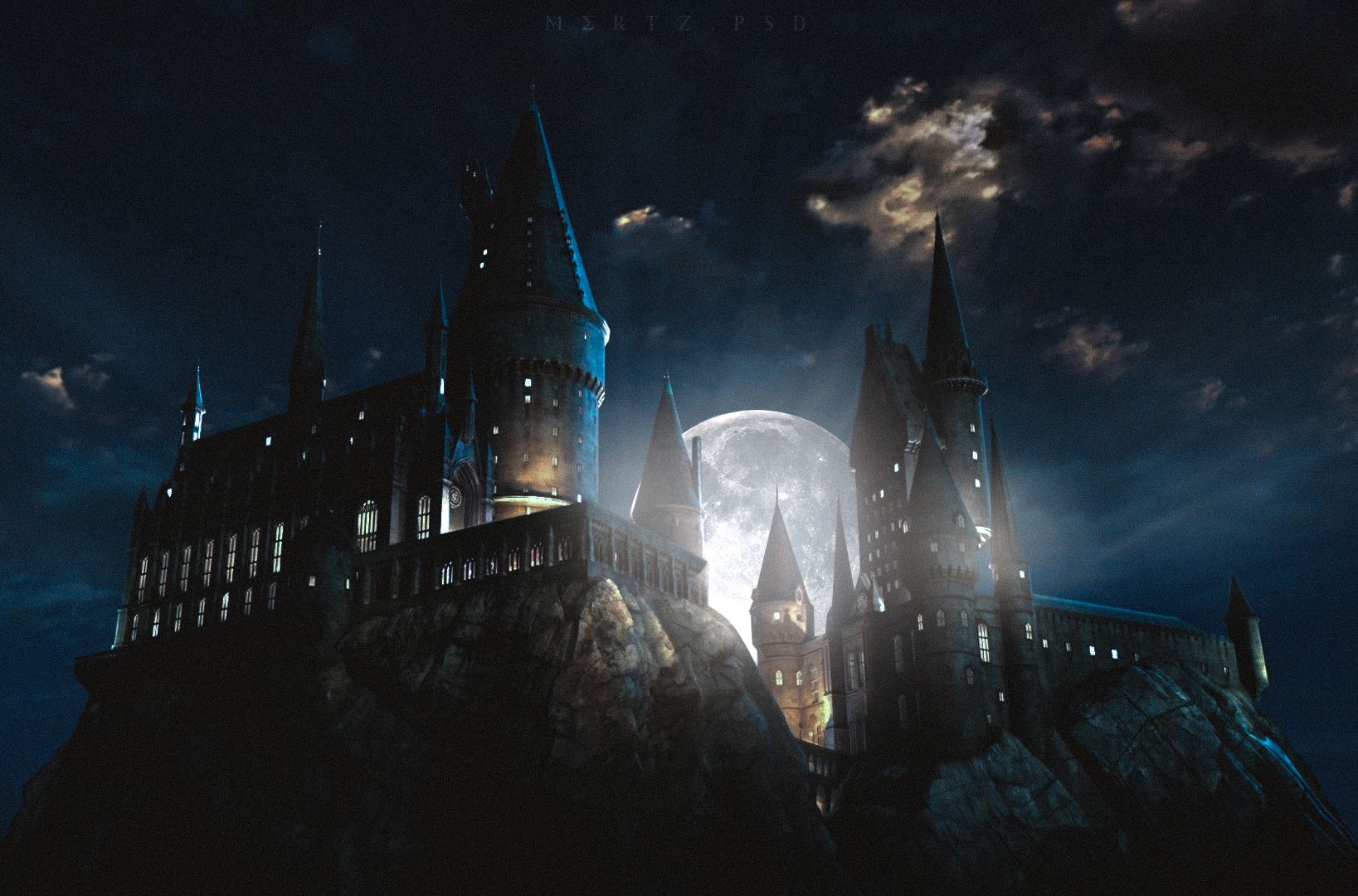 Hogwarts Night Wallpaper | Hogwarts Wallpaper | Harry Potter Wallpaper ...