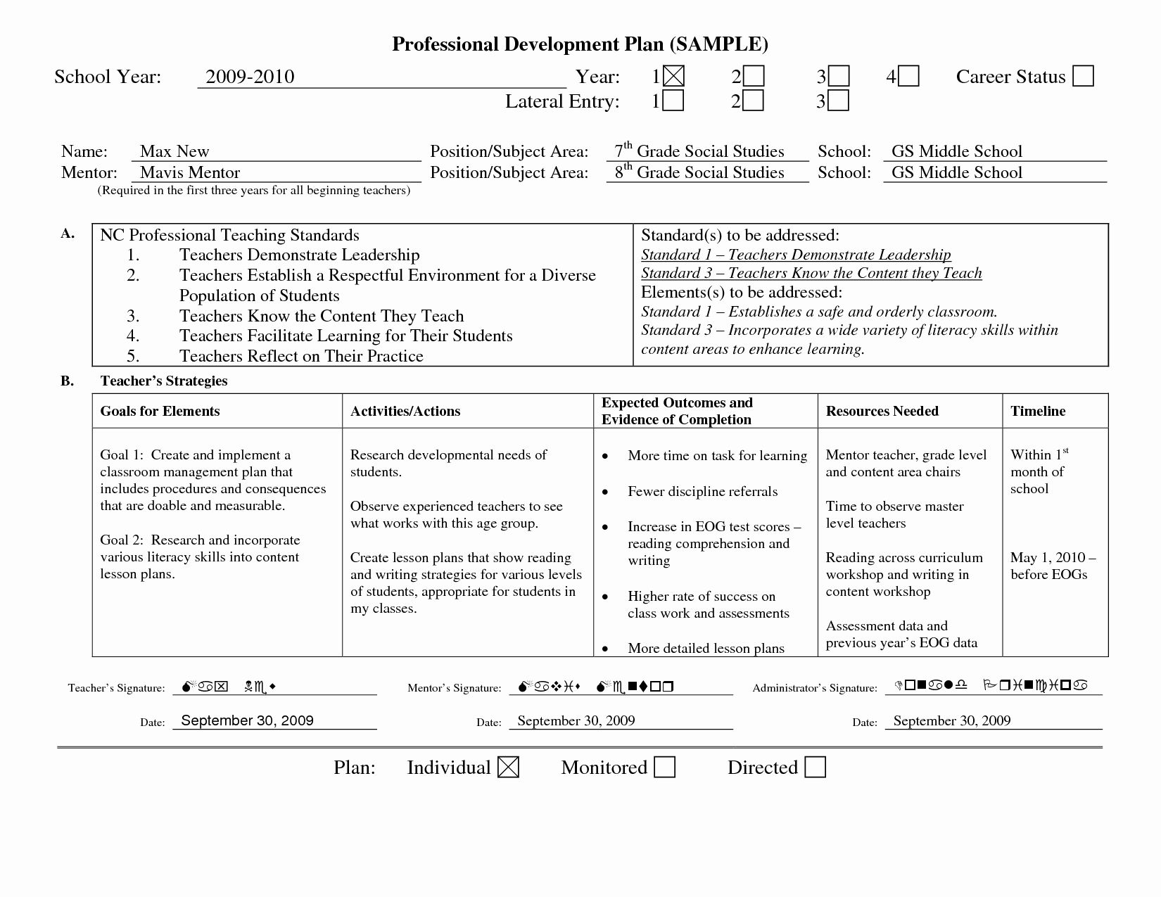 Learning And Development Plan Template