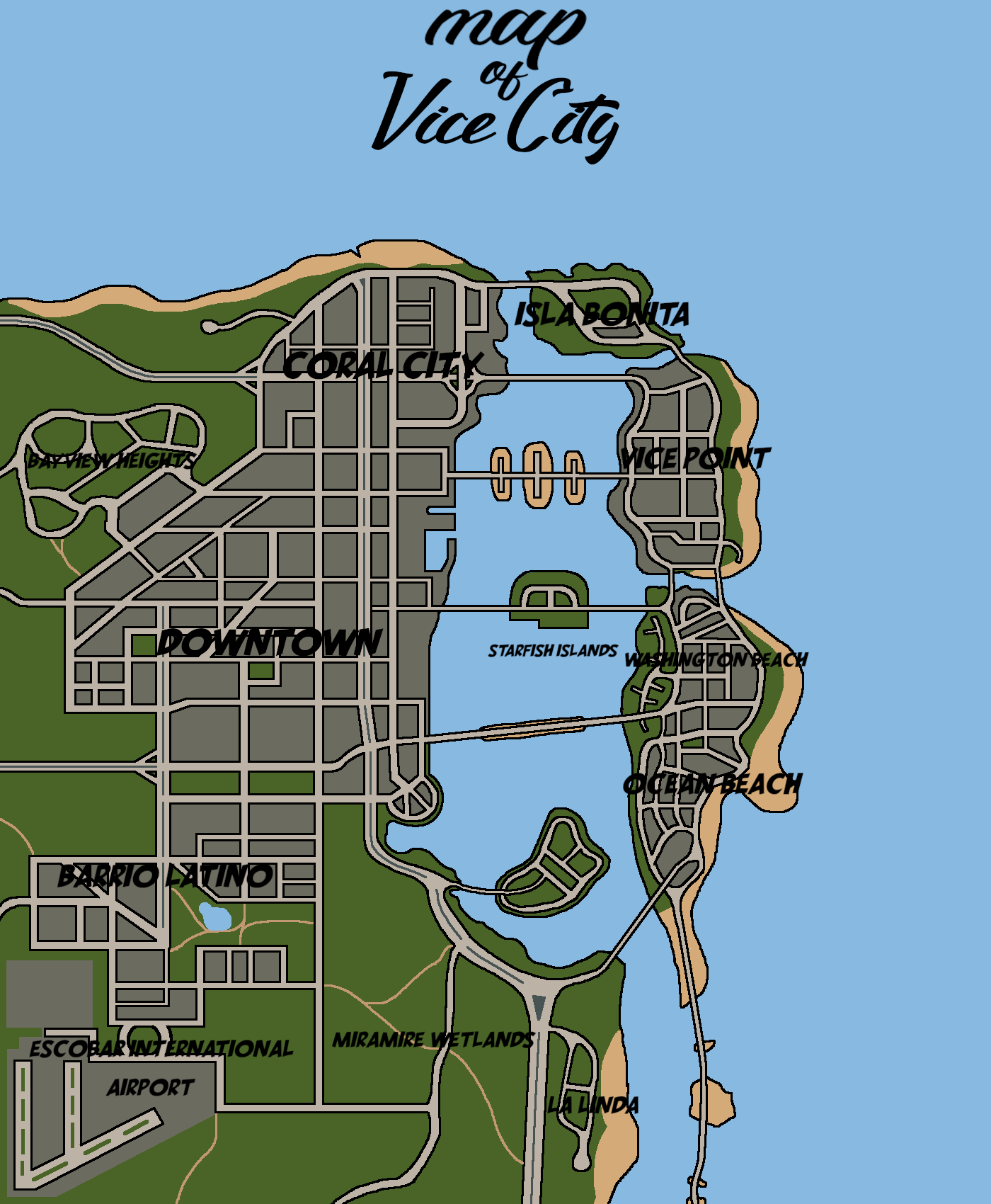 GTA Vice City Weapons Locations Map