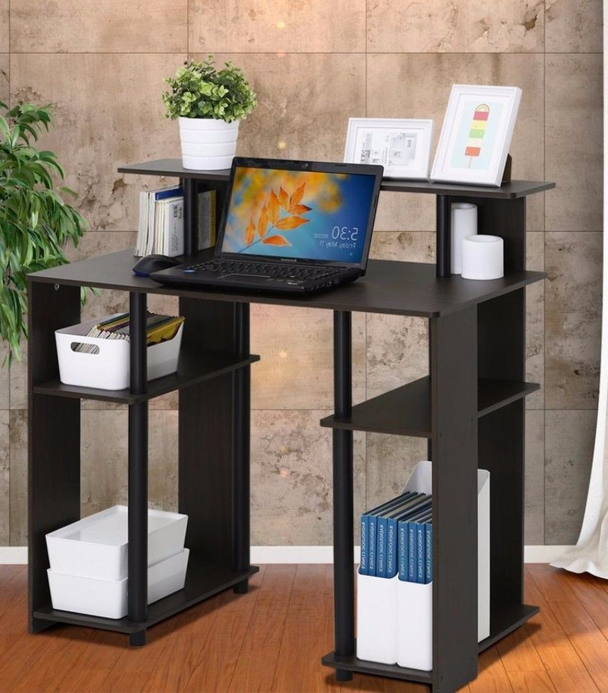 Computer Writing Desk with Storage Space Saver Modern Home Office