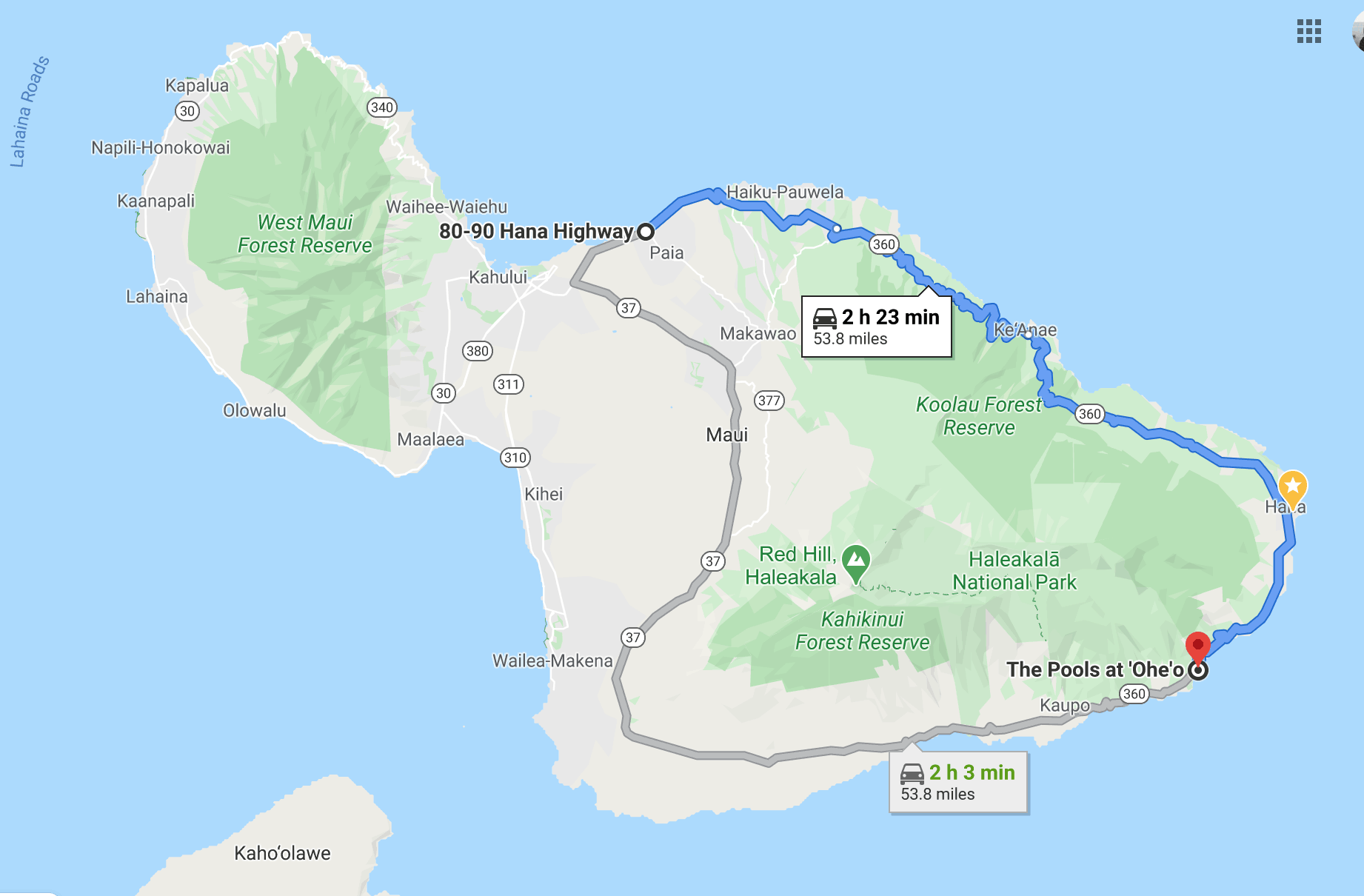 Road To Hana Tour Map