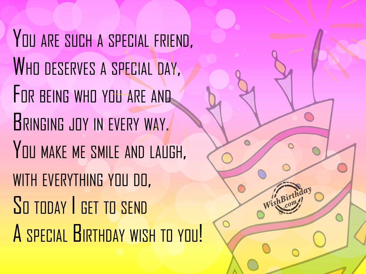 A Special Birthday Wish | Friendship birthday wishes, Unique birthday ...