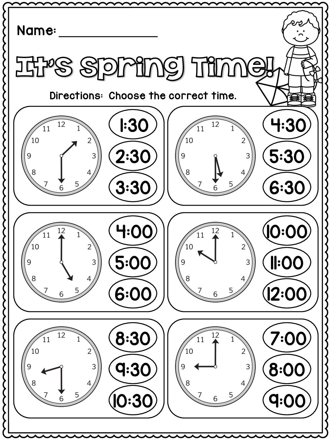 Printable Worksheets Telling Time