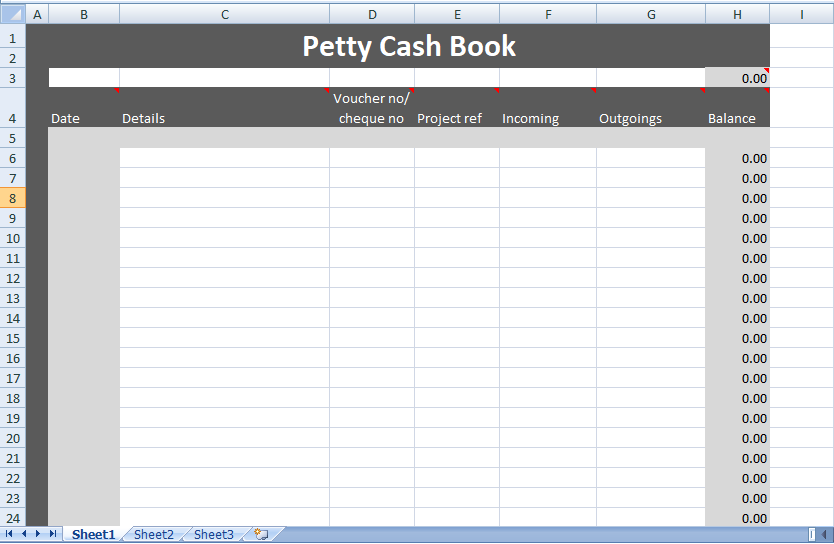 Petty Cash Excel Template