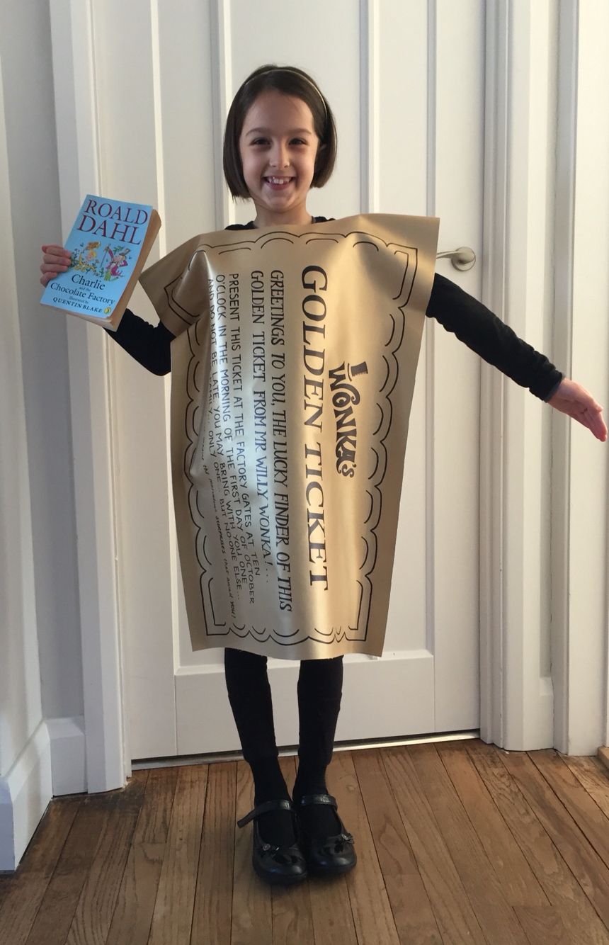 Golden Ticket costume for World Book Day. Charlie and the Chocolate ...