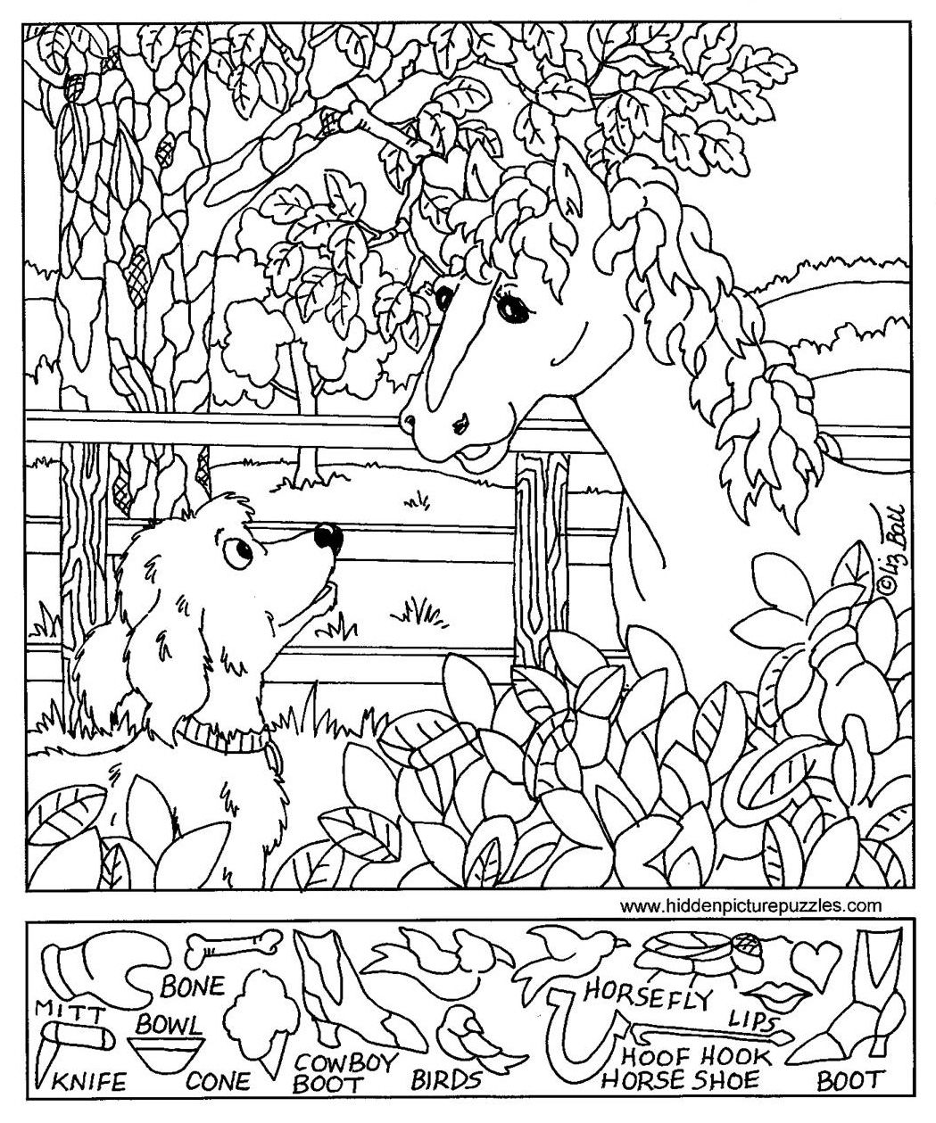 Hidden Picture Coloring Sheets