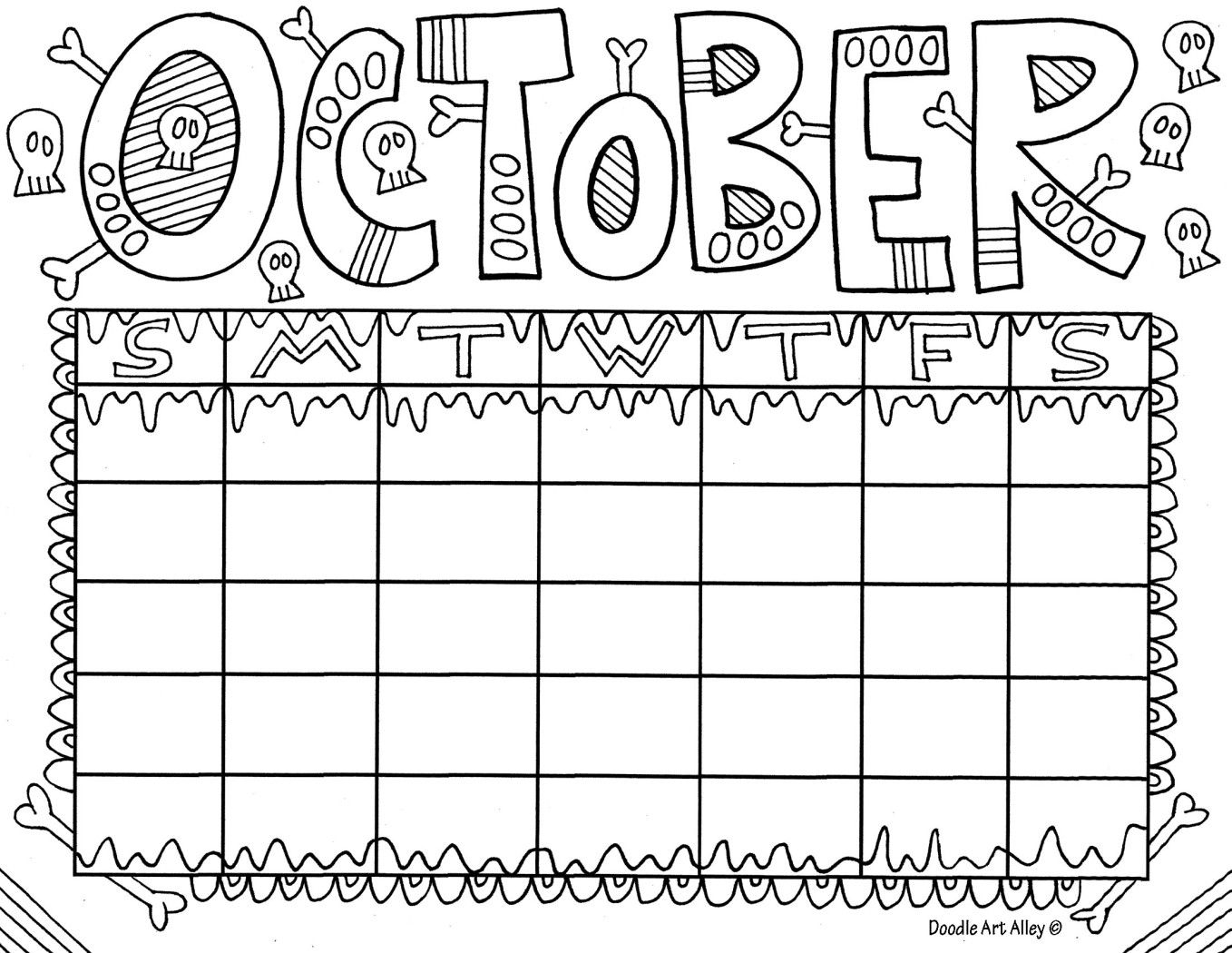 Printable Blank October Calendar - Printable Calendar 2023