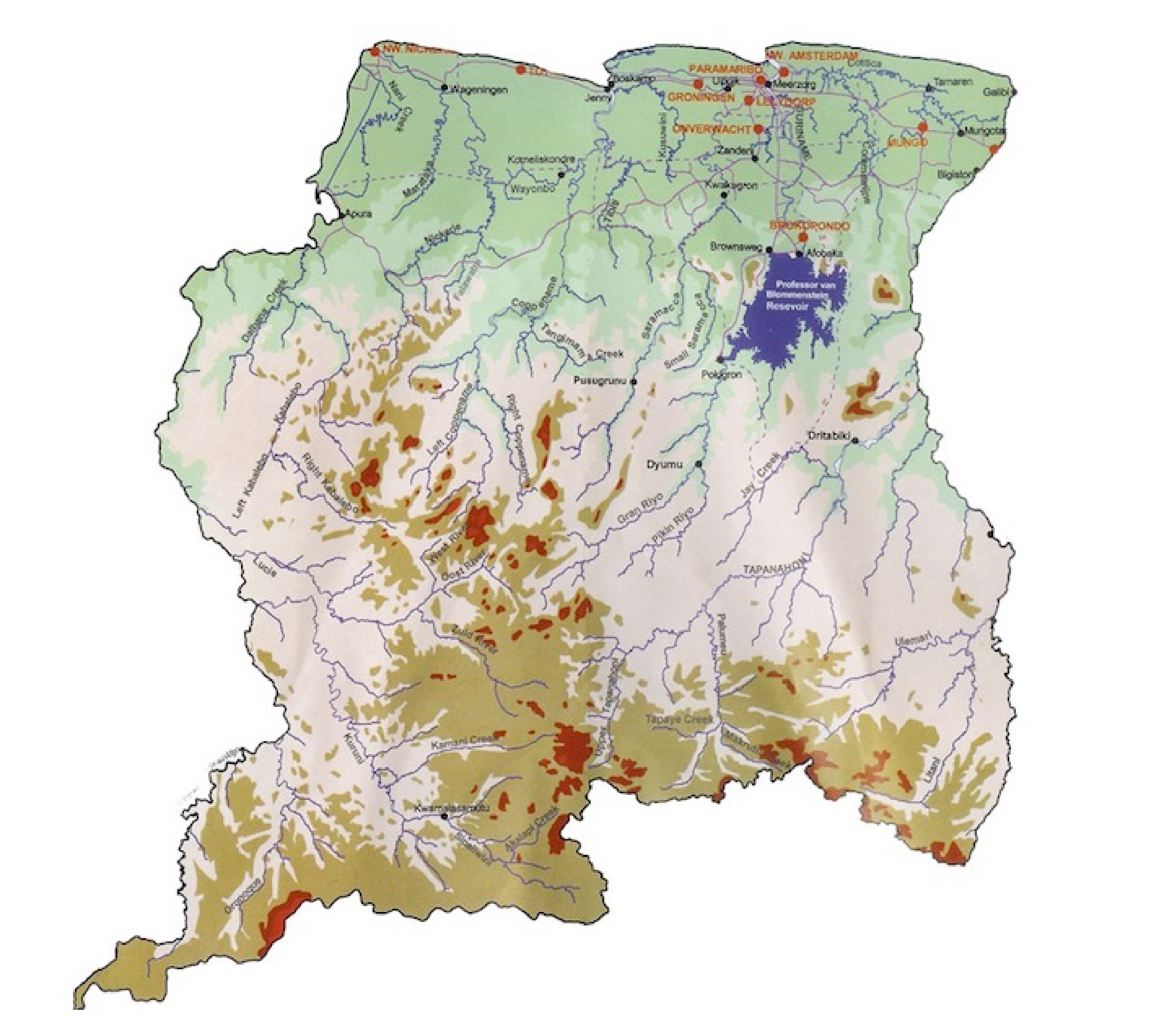 Suriname printable map - Download this Suriname printable map. Easy to ...