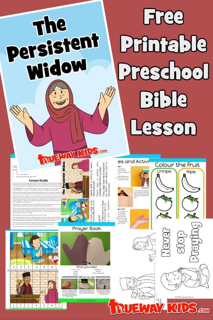 The Persistent Widow - Free printable Bible lesson for kids | Bible ...