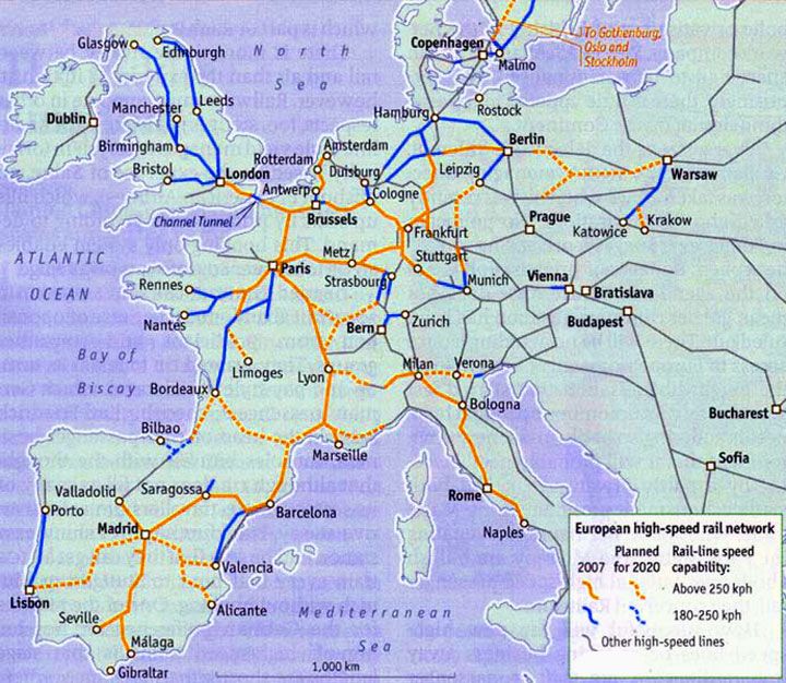 Eurorail Map Of Europe - What Is A Map Scale