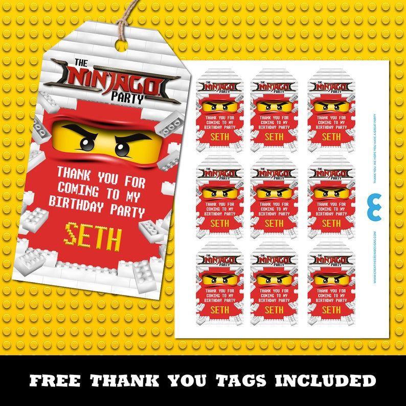 Ninjago Invitation, Ninjago Birthday Invitation, Ninjago Party, Ninjago ...