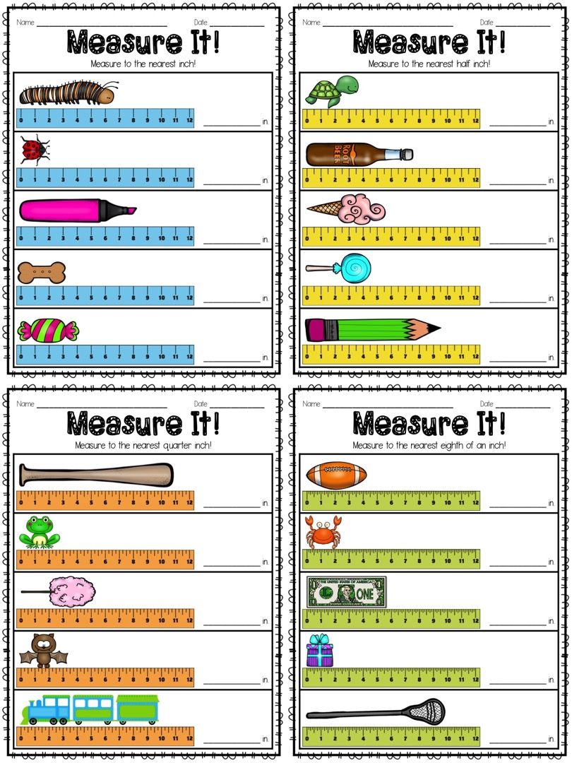 Measure In Inches Worksheet