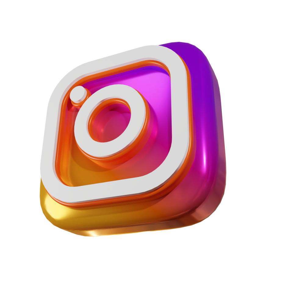 Baixar ícone de renderização 3d do instagram brilhante | Instagram ...