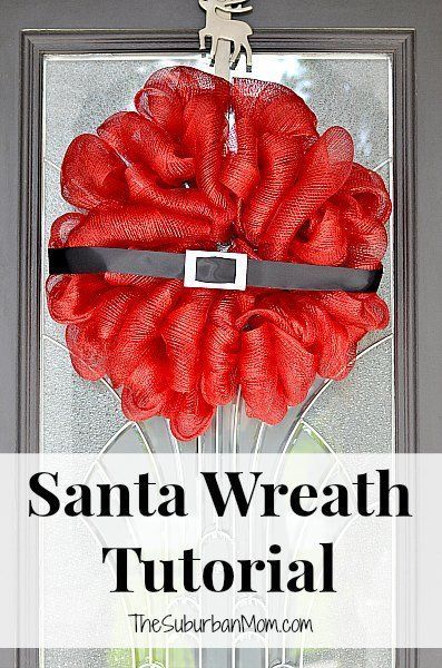 Deco Mesh Santa Wreath Christmas Tutorial Easy Christmas Crafts ...