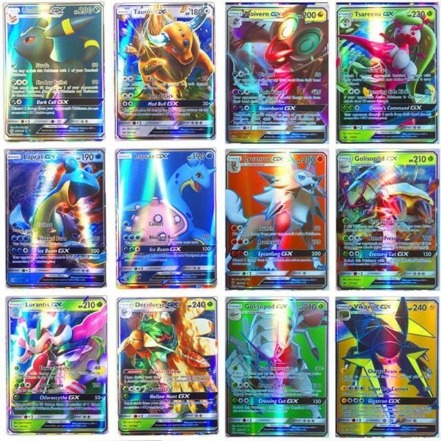 100pcs 95 GX 5 Mega Cards Pokemon Card Holo Flash Trading GX Cards Hot ...