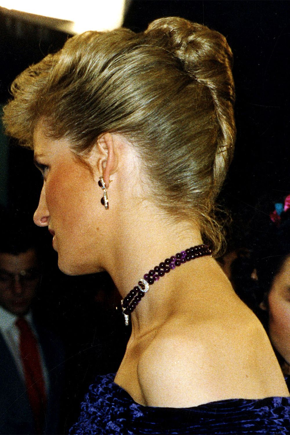 1988 - In an elegant French twist updo while attending the Royal Film ...