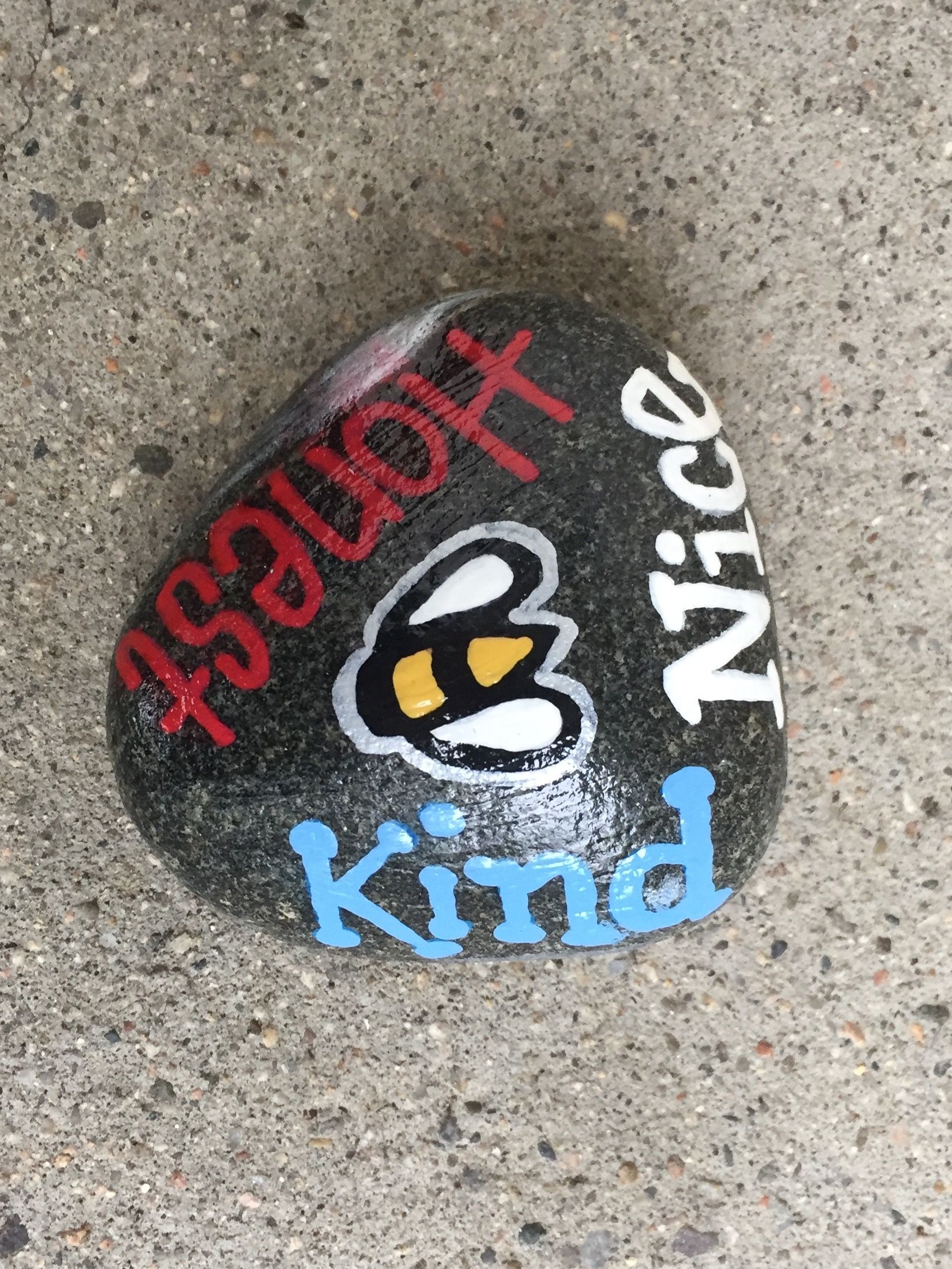 Be Kind. Be Honest. Be Nice. Hand painted rock by Caroline. Star ...