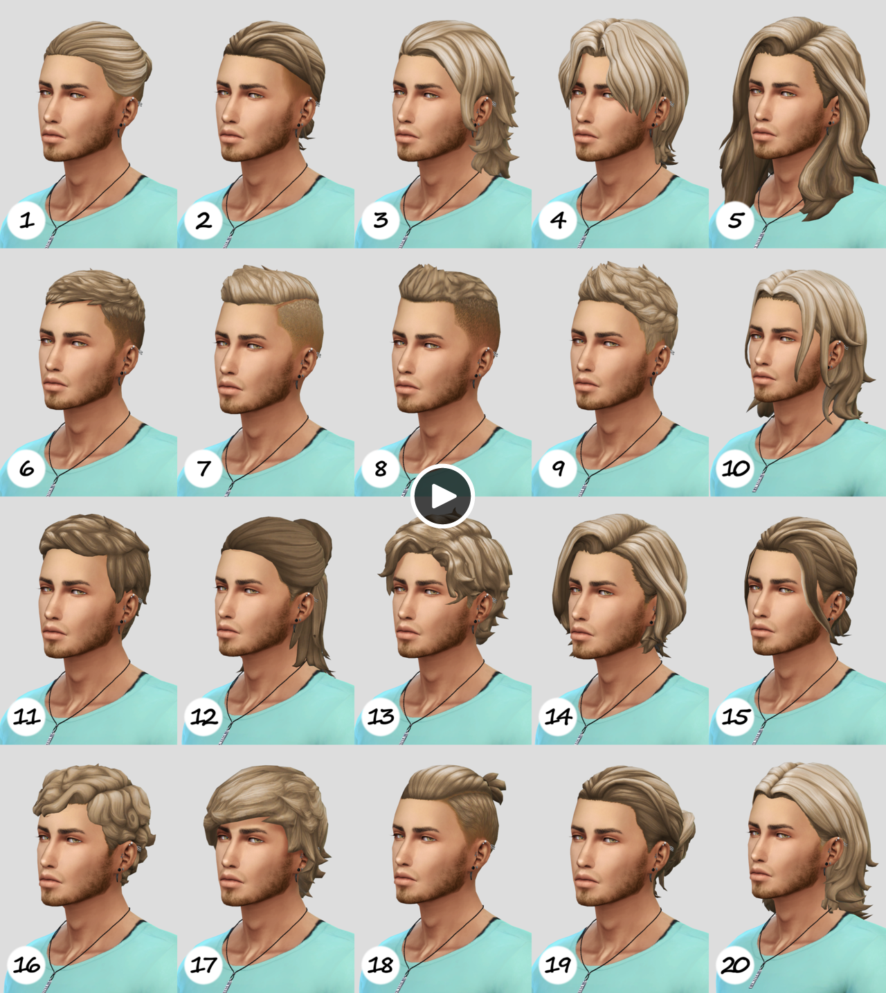 Sims 4 male hair cc folder pack - mazluna