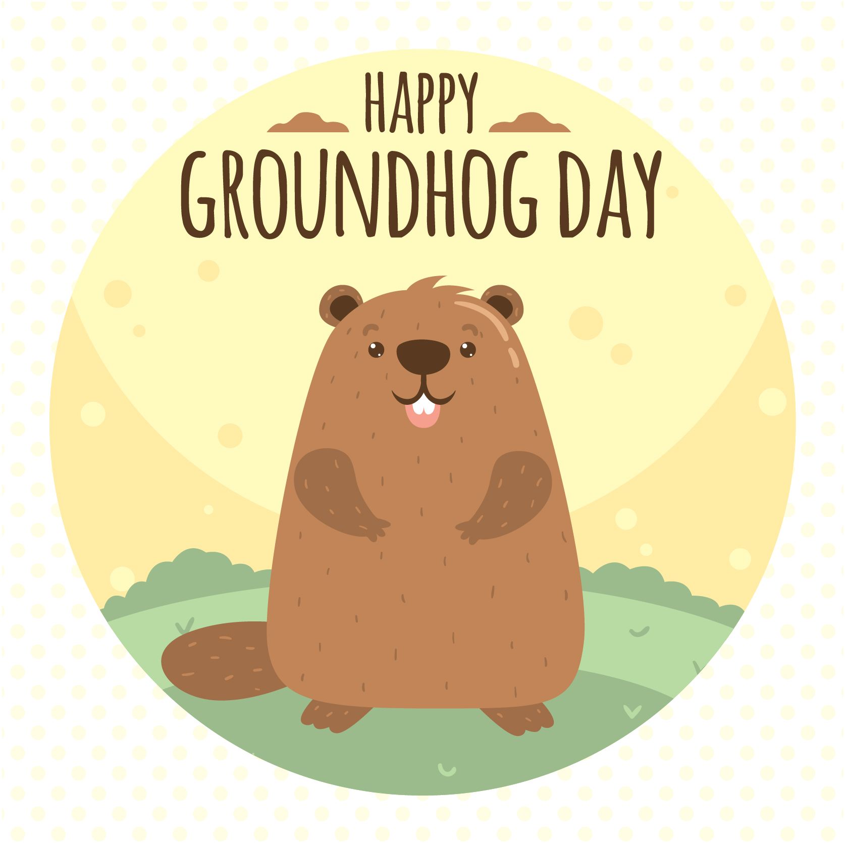 Happy Ground Hog Day! | Happy groundhog day, Groundhog day, Print ...