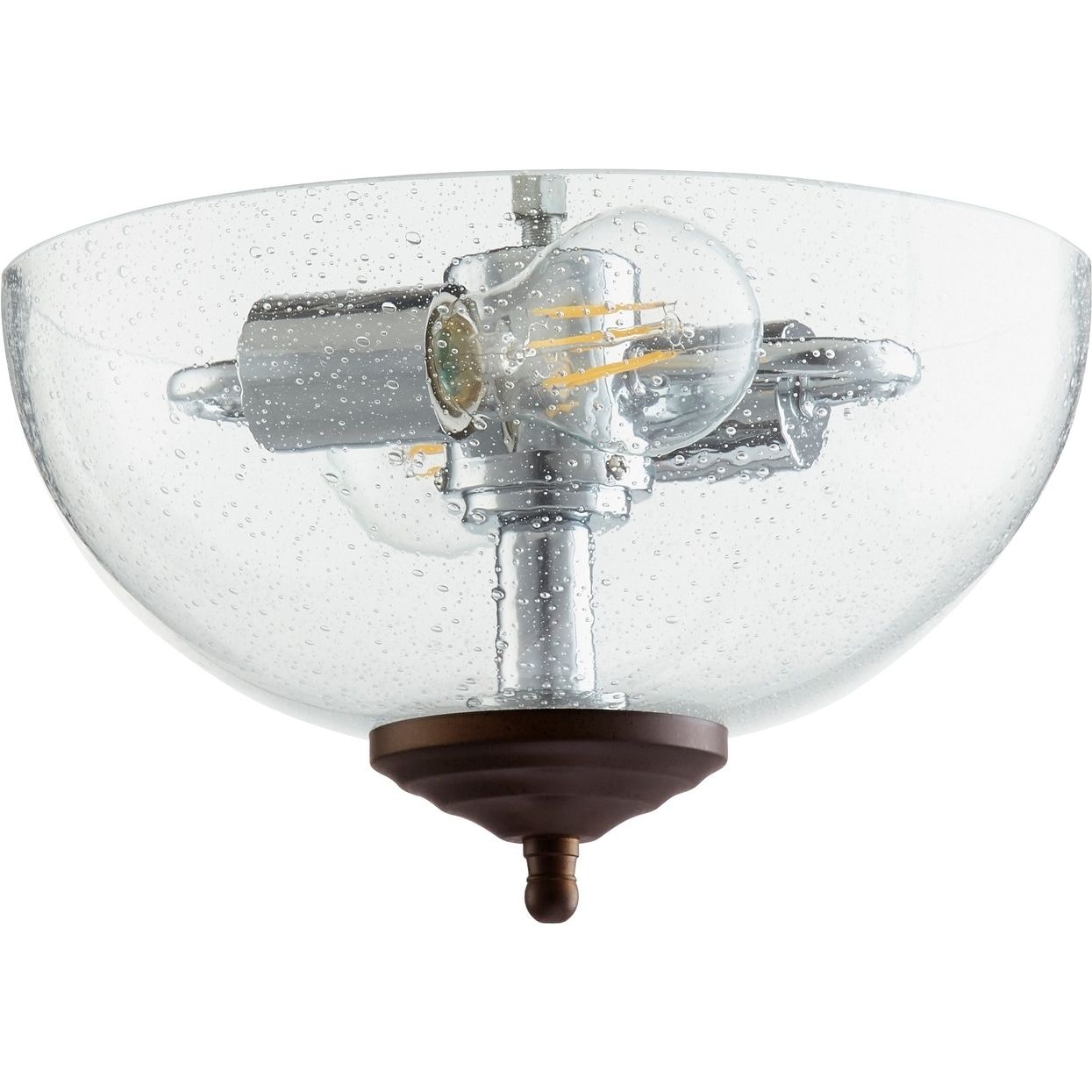 Quorum International Clear Seeded Glass Bowl Light Kit | Fan light kits