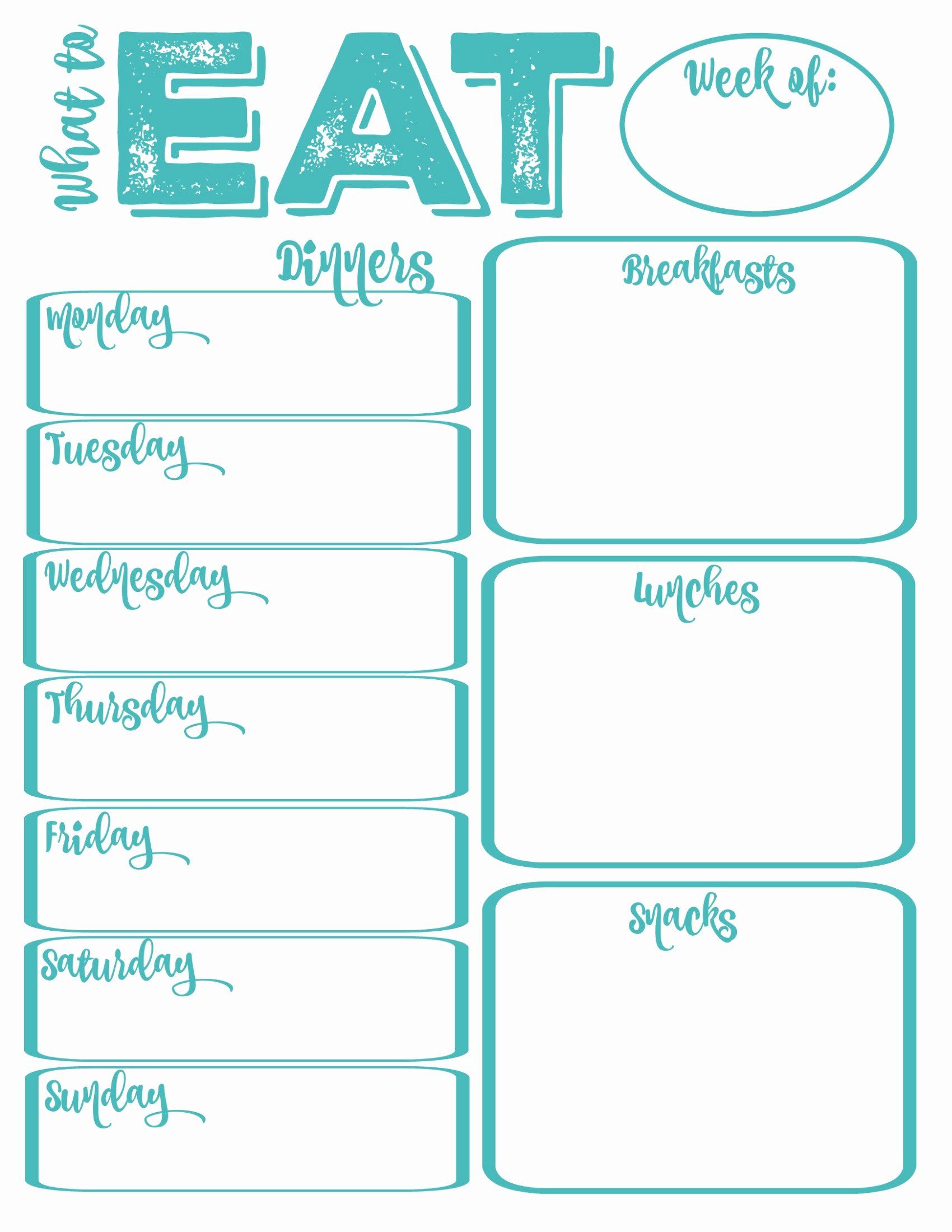 Weekly Meal Planner Template Printable Beautiful Pantry Makeover Free ...