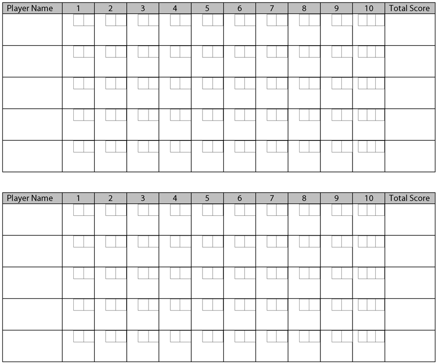 Free Printable Bowling Score Sheets