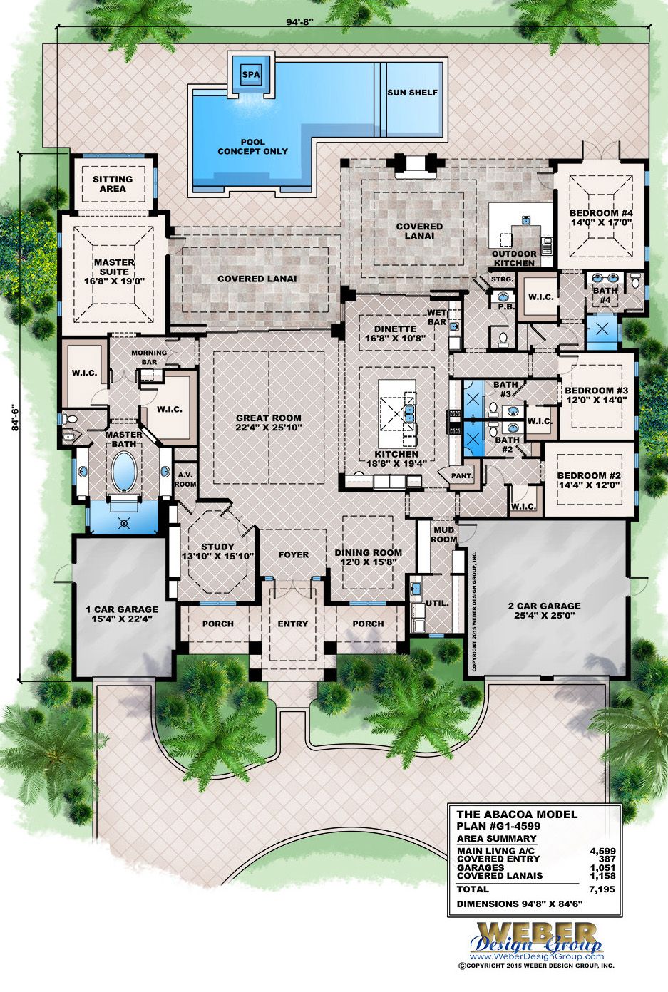 Beach House Plan: Transitional West Indies Caribbean Style Floor Plan ...