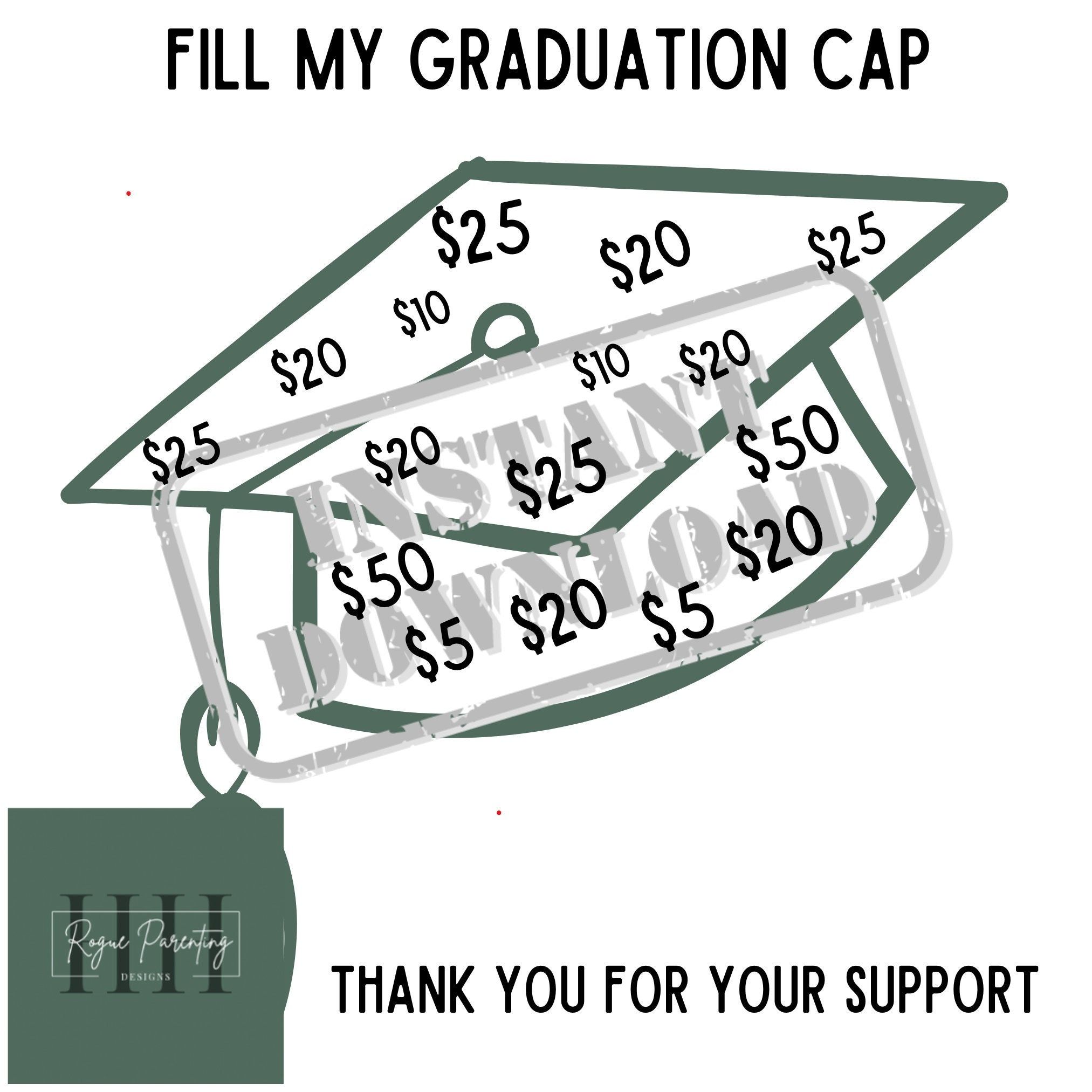 Fill My Graduation Cap Fundraiser, Graduation, INSTANT DOWNLOAD ...