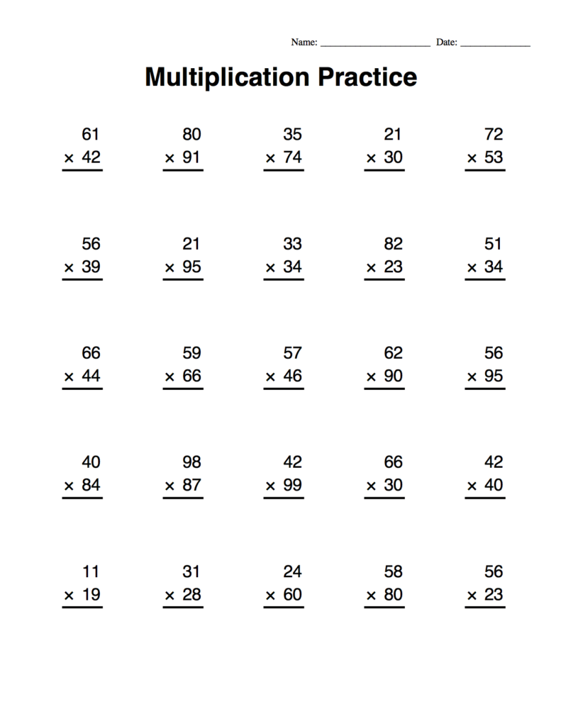 Multiplication Worksheets ⋆ coloring.rocks! | Multiplication practice ...