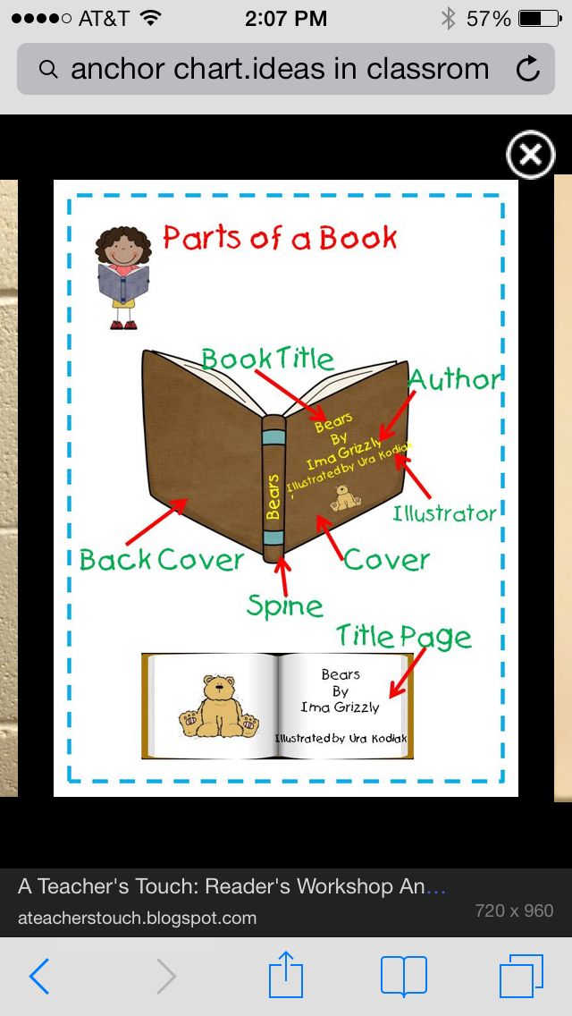 Classroom Freebies Parts Of A Book Anchor Chart Activ - vrogue.co