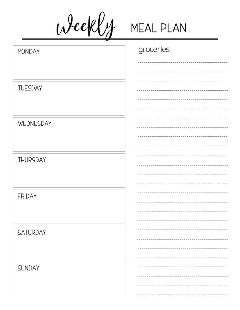 Printable Meal Planning Template - Paper Trail Design | Meal planning ...