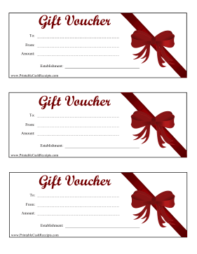 Free Printable Gift Vouchers with Red Bows