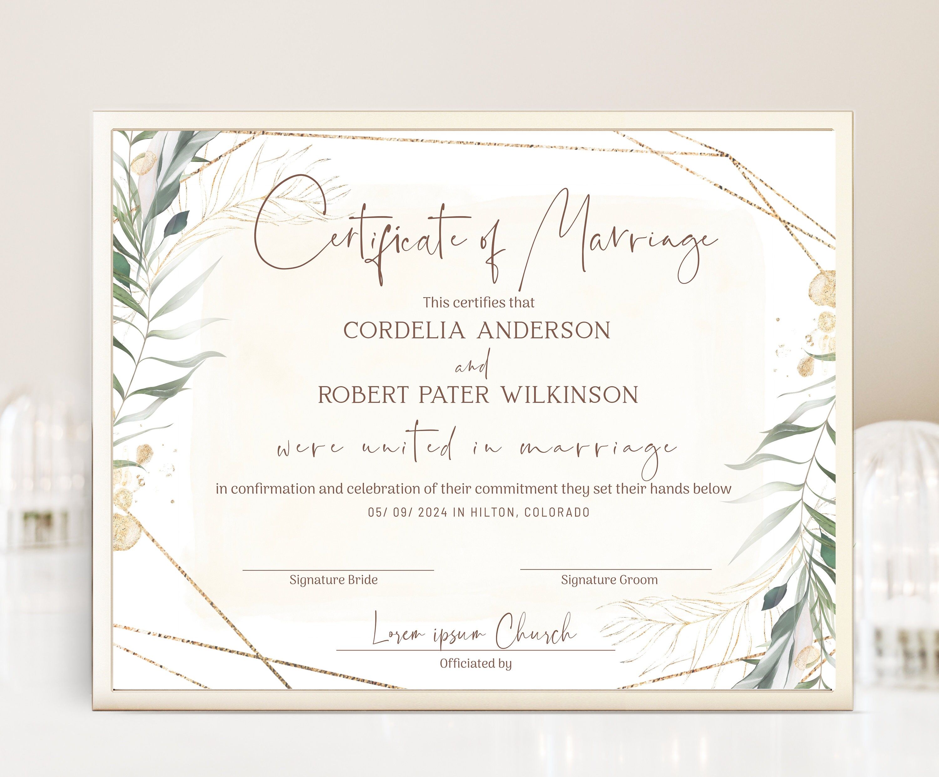 Printable baptism certificate modern minimalist template editable ...