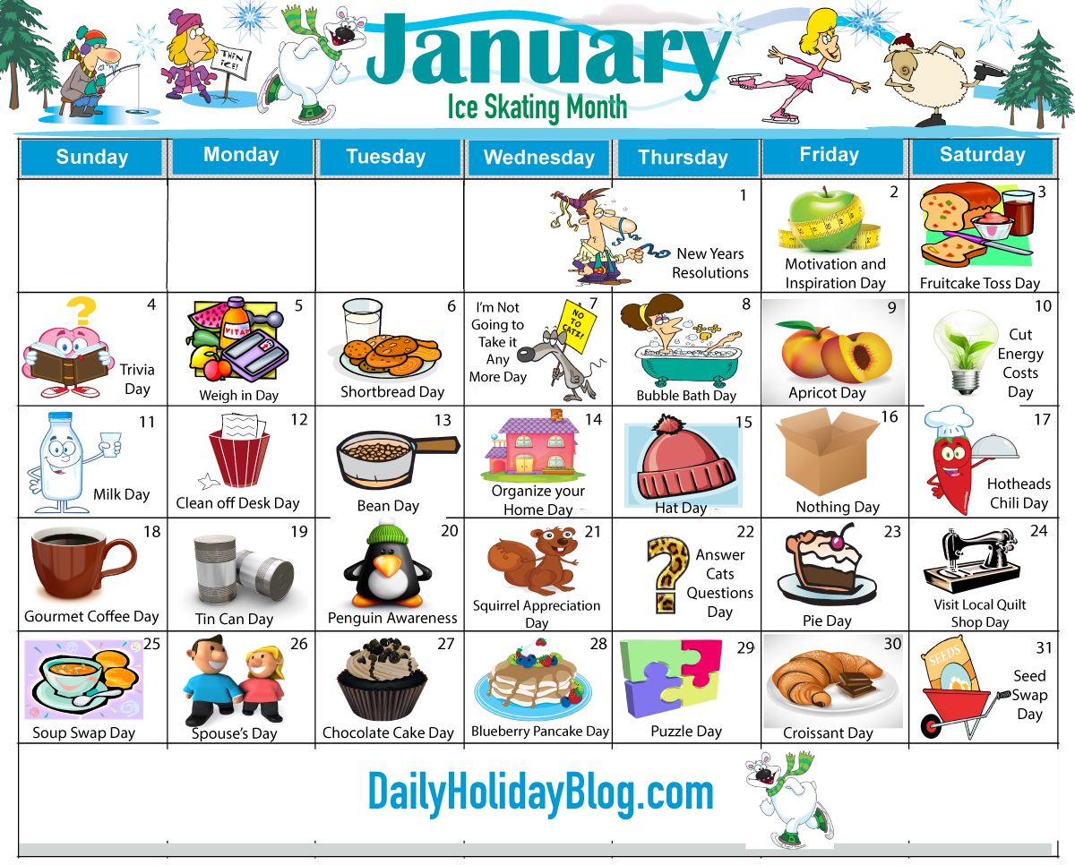 Monthly Holidays Calendars to Upload! Daily Holiday Blog